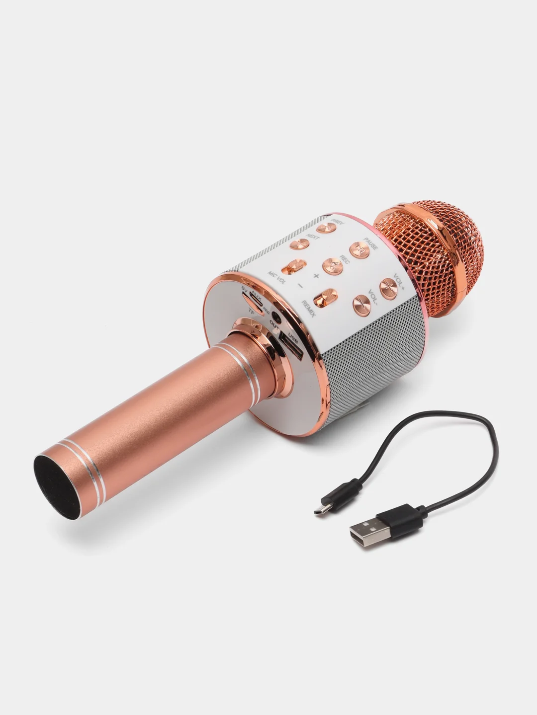 Розовый беспроводной микрофон для караоке WS 858