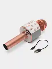 Розовый беспроводной микрофон для караоке WS 858