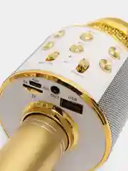 Золотой беспроводной микрофон для караоке WS 858