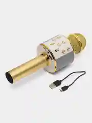 Золотой беспроводной микрофон для караоке WS 858