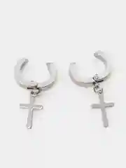 Серебряный серьги клипсы с крестом