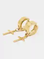 Золотой серьги клипсы с крестом