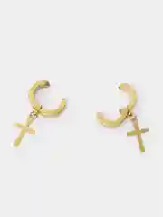 Золотой серьги клипсы с крестом