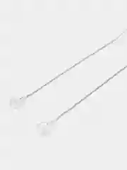 Серьги-продевки подвесные круглые с фианитом классические