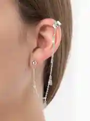 Серебряный серьги / серьги каффы / висячие серьги / серьги со стразами / женские серьги / украшение
