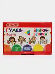 Гуашь ПИФАГОР ЭНИКИ-БЕНИКИ", 6 цветов по 10 мл
