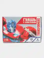 Гуашь 5 цветов + 1 цвет с блёстками по 20 мл Transformers