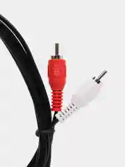 Черный аудиокабель Telecom TAV7183, 3.5 мм Jack to 2RCA, кабель переходник, тюльпан