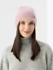 Пудровый шапка женская вязаная Sifiya, из ангоры