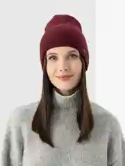 Бордовый женская шапка двойная Stefani