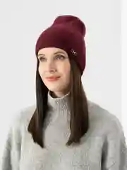 Бордовый женская шапка двойная Stefani