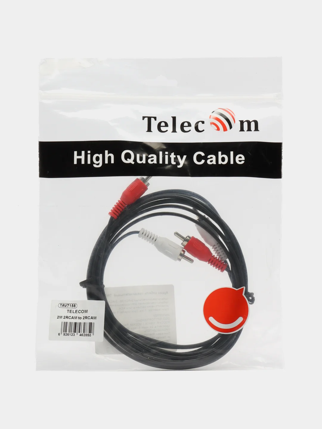 Черный соединительный кабель Telecom TAV7158, 2RCA to 2RCA, стерео