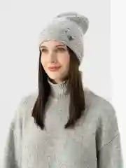 Серый женская шапка двойная Stefani