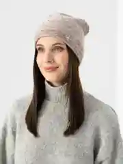 Бежевый женская шапка двойная Stefani