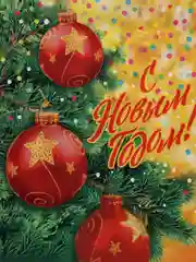 Оранжевый набор пакетов "С Новым годом!", 28 х 35 см,  5 шт