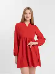 Алый платье женское повседневное, однотонное