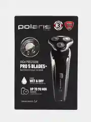 Электрическая бритва Polaris PMR 0307RС wet&dry PRO 5 BLADES+ Черный/хром