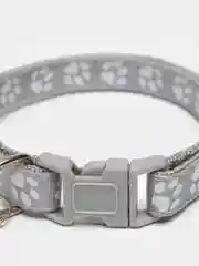 Серый ошейник с колокольчиком для кошек и собак маленьких пород