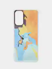 Светло-оранжевый силиконовый чехол Samsung M52 рисунком,из органического стекла