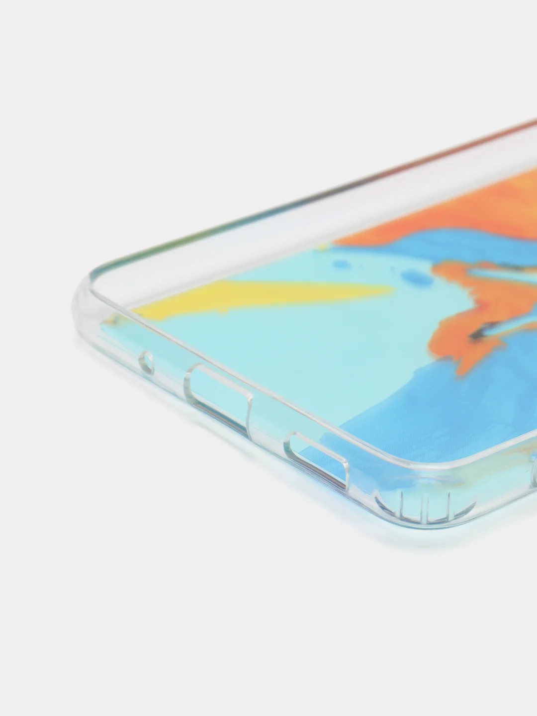 Светло-оранжевый силиконовый чехол Samsung M52 рисунком,из органического стекла