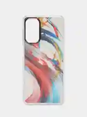 Алый силиконовый чехол Samsung M52 рисунком,из органического стекла