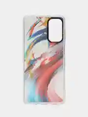 Алый силиконовый чехол Samsung M52 рисунком,из органического стекла