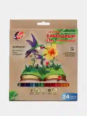 Карандаши пластиковые шестигранные "Zoo", 24 цвета