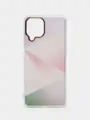 Розовый силиконовый чехол Samsung A22 рисунком,из органического стекла