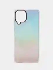 Мятный силиконовый чехол Samsung A22 рисунком,из органического стекла