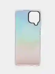 Мятный силиконовый чехол Samsung A22 рисунком,из органического стекла