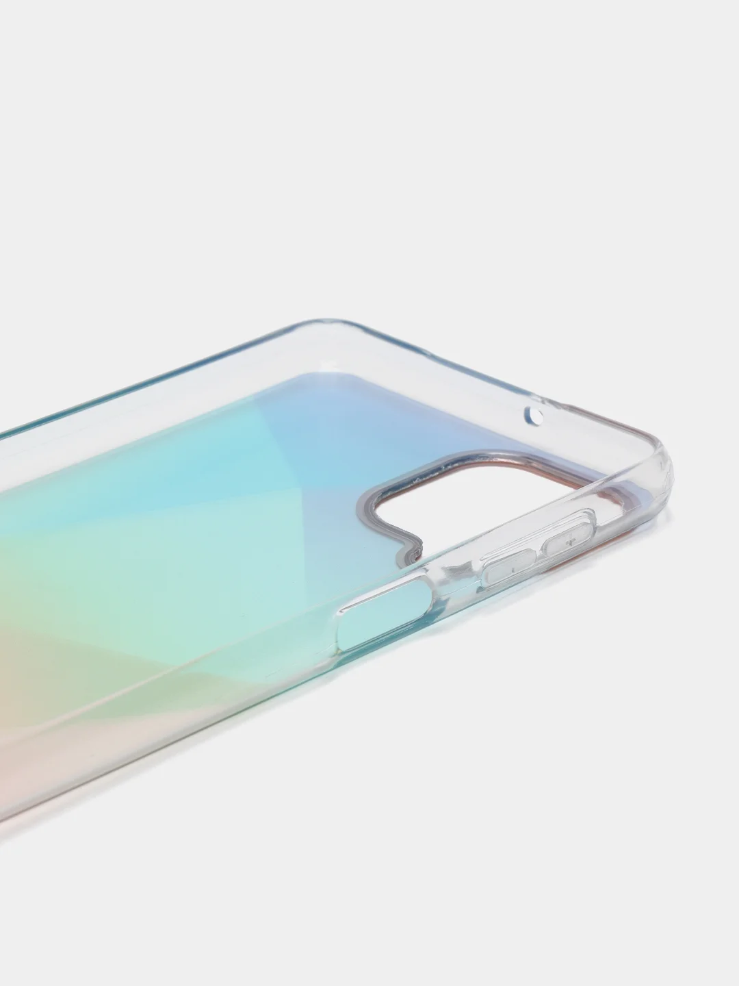Мятный силиконовый чехол Samsung A22 рисунком,из органического стекла
