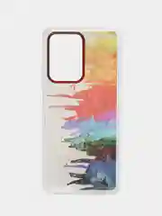 Темно-синий силиконовый чехол Mi 11t рисунком,из органического стекла