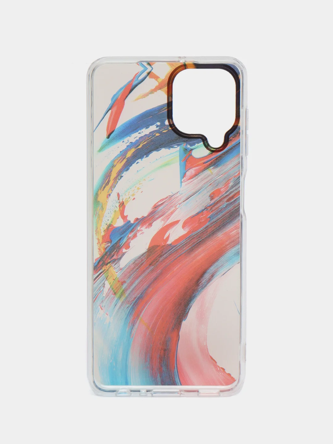 Алый силиконовый чехол Samsung A22 рисунком,из органического стекла