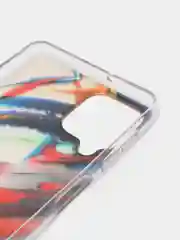 Алый силиконовый чехол Samsung A22 рисунком,из органического стекла