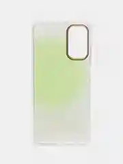 Лайм силиконовый чехол Samsung M52 рисунком,из органического стекла