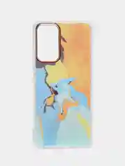 Светло-оранжевый чехол силиконовый для Note 11, с рисунком, из органического стекла