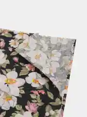 Черный отрез ткани перкаль "Цветы", 50*70 см