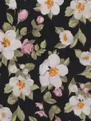 Черный отрез ткани перкаль "Цветы", 50*70 см