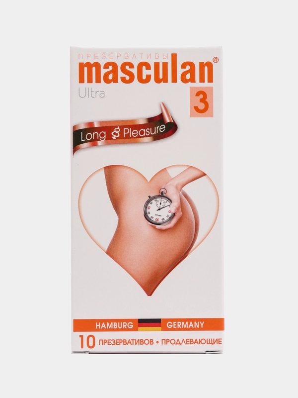 Презервативы Masculan 3 Ultra, продлевающие с колечками и пупырышками, 10 штук