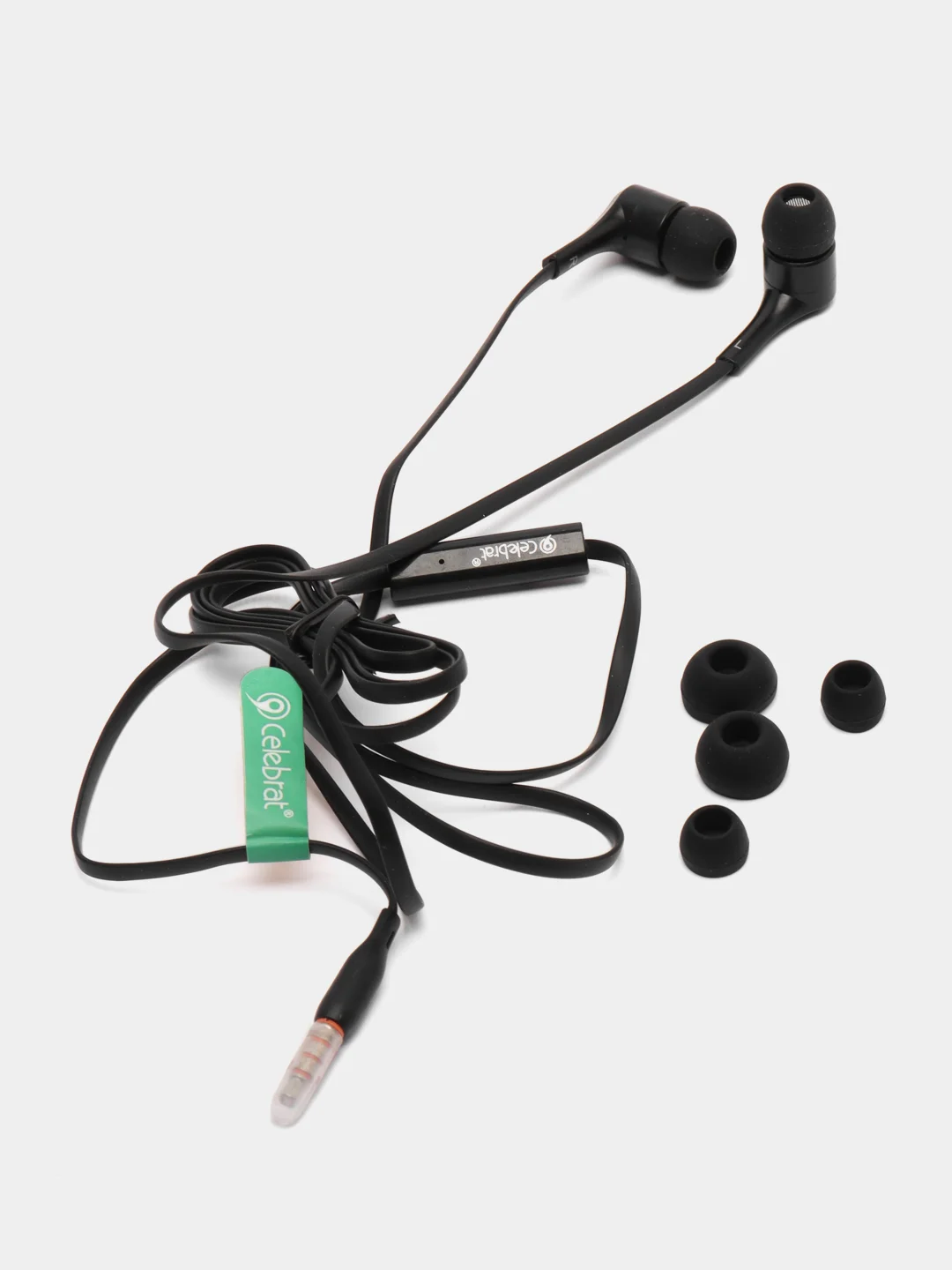 Черный наушники Celebrat D3 HEAY EARPHONES black/white (с микрофоном)