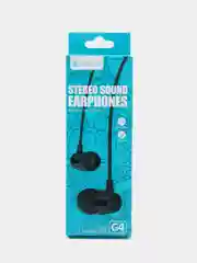 Черный наушники Celebrat G4 STEREO SOUND EARPHONES  black/ white   (вакуумные с микрофоном )