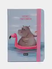 Бронзовый скетчбук А6 MyArt Pocket, с резинкой, 48 листов. Проф-Пресс
