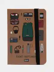 Бежевый скетчбук А6 MyArt Pocket, с резинкой, 48 листов. Проф-Пресс