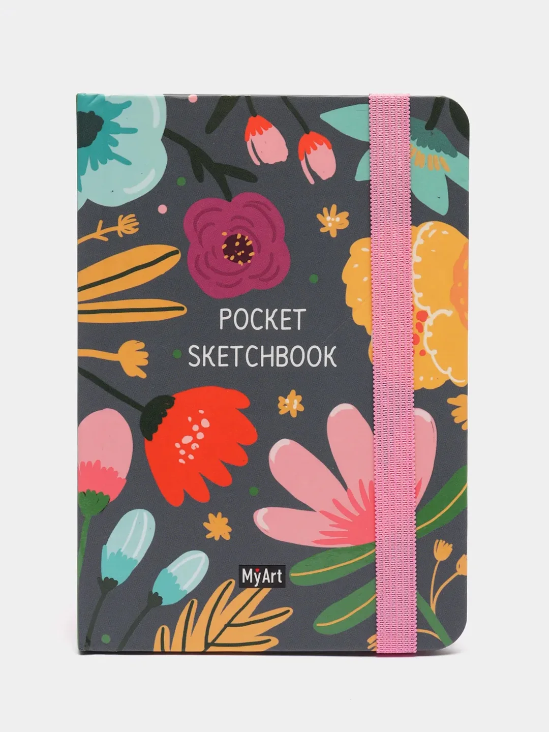 Золотистый хаки скетчбук А6 MyArt Pocket, с резинкой, 48 листов. Проф-Пресс