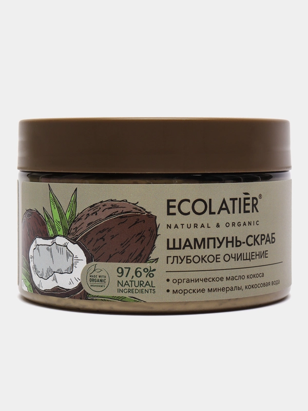 Шампунь-скраб для волос и кожи головы Глубокое Очищение Ecolatier Green 300 г