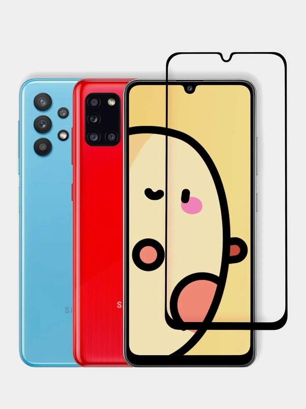 Защитное стекло КАРТОФАН для Samsung Galaxy М22, M32, A32, A31, A22 с олеофобным покрытием