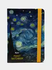 Темно-синий скетчбук А6 MyArt Pocket, с резинкой, 48 листов. Проф-Пресс