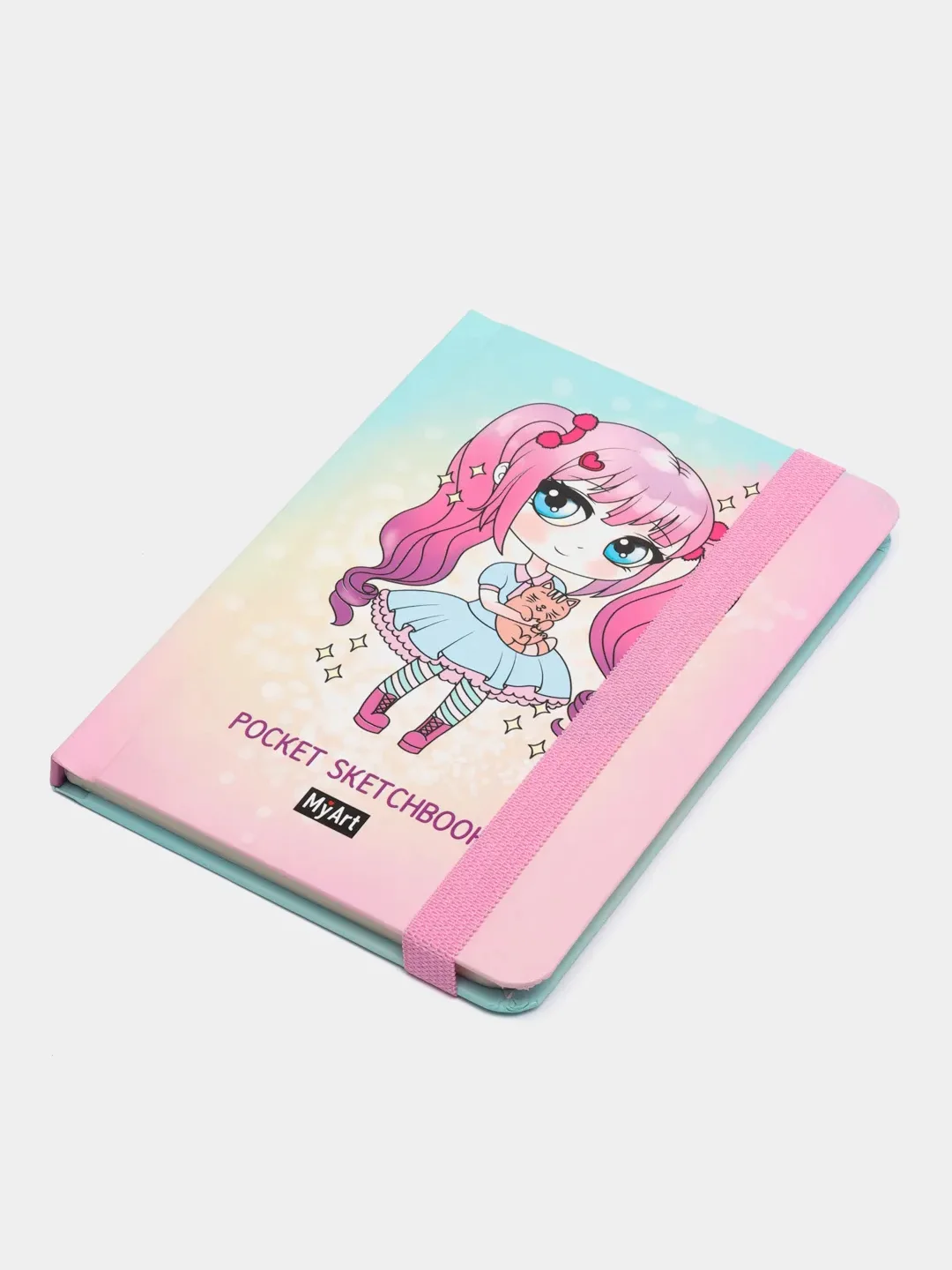 Карамельный скетчбук А6 MyArt Pocket, с резинкой, 48 листов. Проф-Пресс