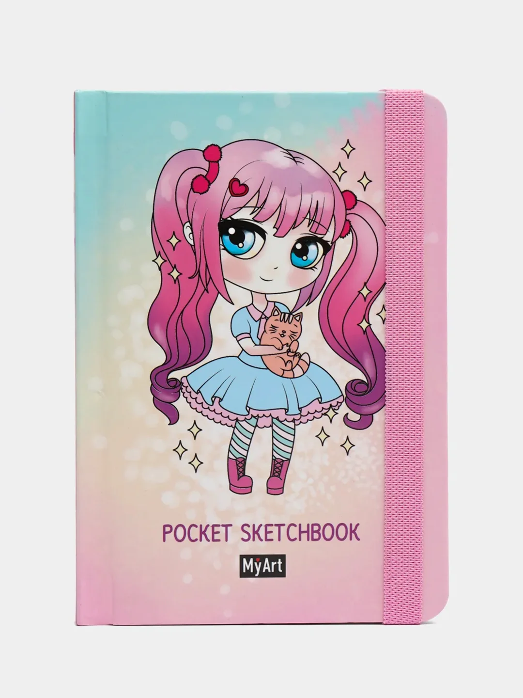 Карамельный скетчбук А6 MyArt Pocket, с резинкой, 48 листов. Проф-Пресс