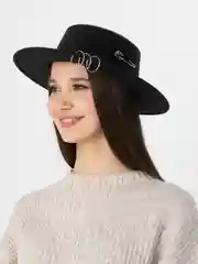 Черный женская шляпа